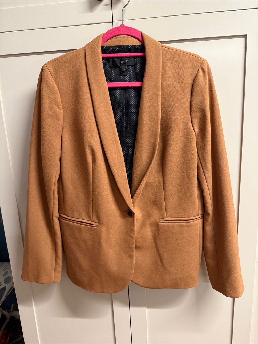 J. Crew Camel Shawl-Collar Single-Button Blazer